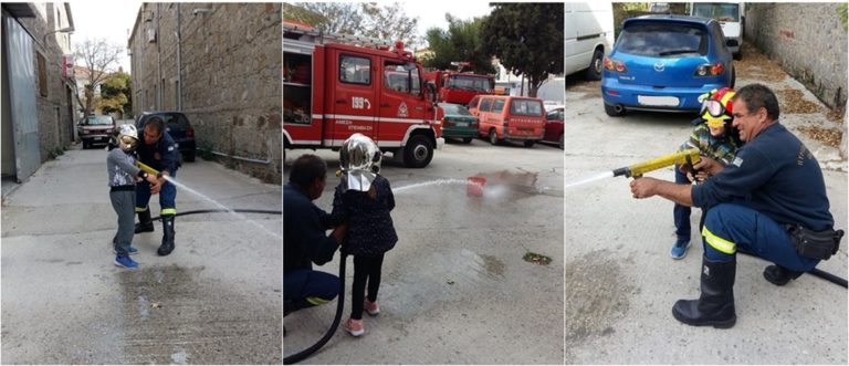 image Λήμνος: Όταν τα μαθητούδια πιάνουν την μάνικα του Πυροσβέστη! (φωτο)