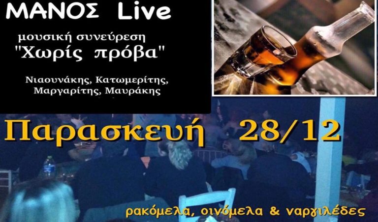 image Παρασκευή στο ΜΑΝΟΣ….μουσική συνεύρεση “Χωρίς πρόβα”