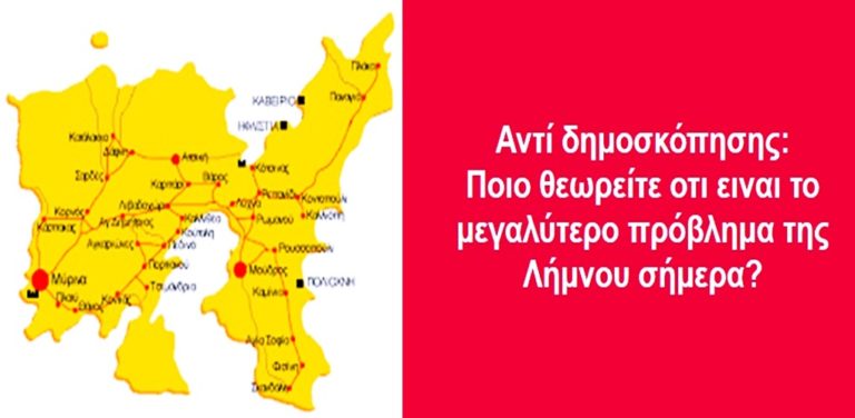 image Ποιο θεωρούν μεγαλύτερο πρόβλημα οι Λημνιοί; Αυτά θέλει ο πολίτης του νησιού!