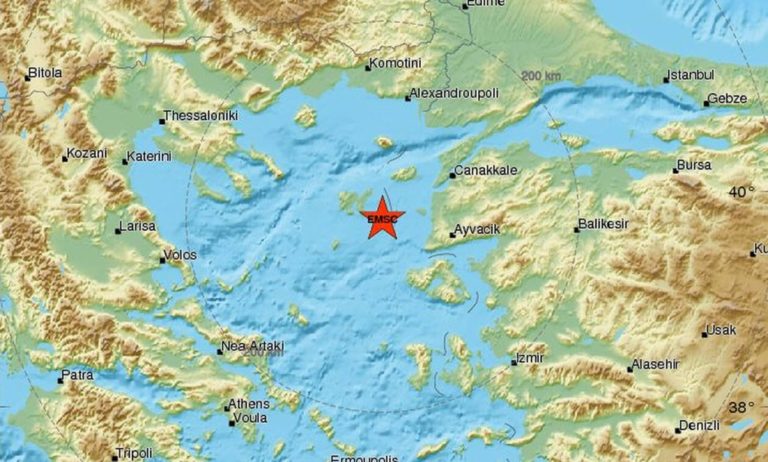 image Ασθενής σεισμική δόνηση,τα ξημερώματα σε υποθαλάσσια περιοχή του βορείου Αιγαίου, ανατολικά της Λήμνου.