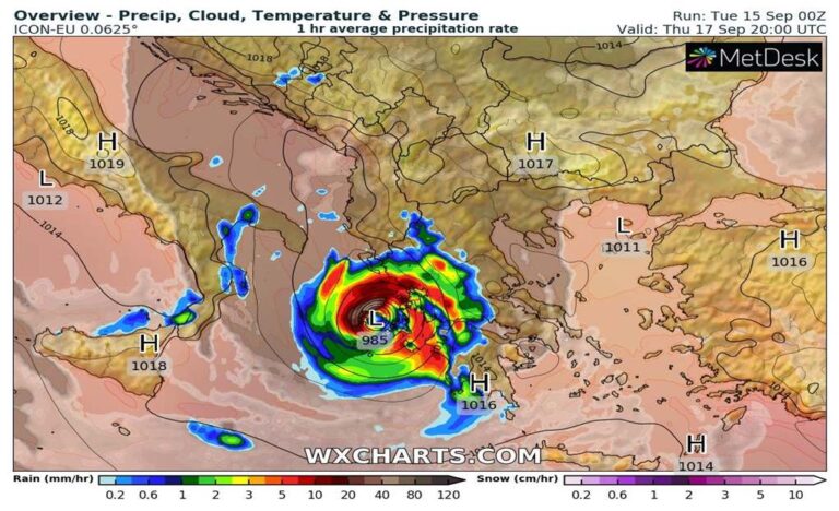 image Ελλάδα: Βαρομετρικό χαμηλό με πιθανά χαρακτηριστικά “Κυκλώνα” θα μας επηρεάσει από την Πέμπτη