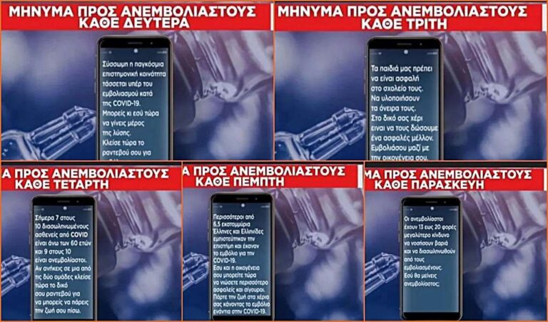 image Ανεμβολίαστοι στο στόχαστρο: «Πυροβολισμοί» κατά ριπάς σε 450.000 κινητά με SMS  – Κάθε μέρα και νέο μήνυμα για το εμβόλιο