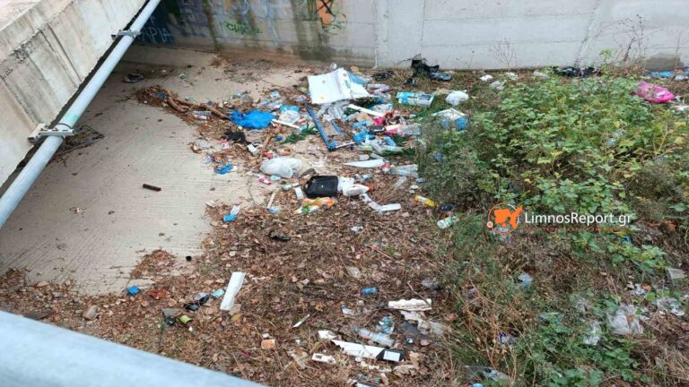 image Απαράδεκτες εικόνες μέσα στην πόλη της Μύρινας! Αμέτρητα σκουπίδια στην κοίτη του χειμμάρου.(φωτογραφιές)