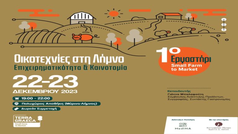 image MedINA :Eργαστήρι οικοτεχνίας, με τίτλο «Οικοτεχνίες στη Λήμνο – Επιχειρηματικότητα & Καινοτομία»,