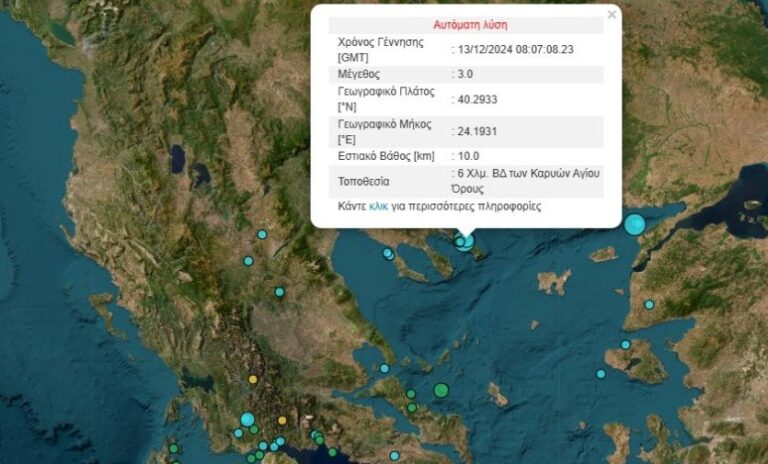 image Νέος σεισμός 4 Ρίχτερ στο Άγιο Όρος – Αισθητός στην Λήμνο ,ταρακουνήθηκε η Βόρεια Ελλάδα