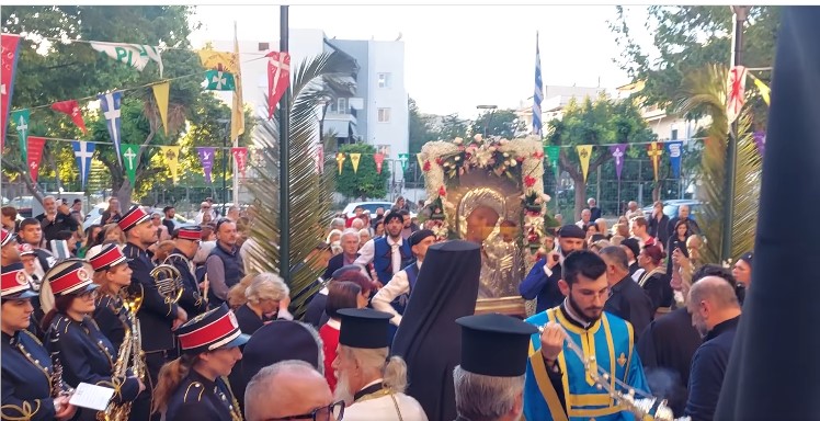 image Το Περιστέρι υποδέχθηκε την Εικόνας της Παναγίας  Ρούσσας από την Λήμνο. (Βιντεο)