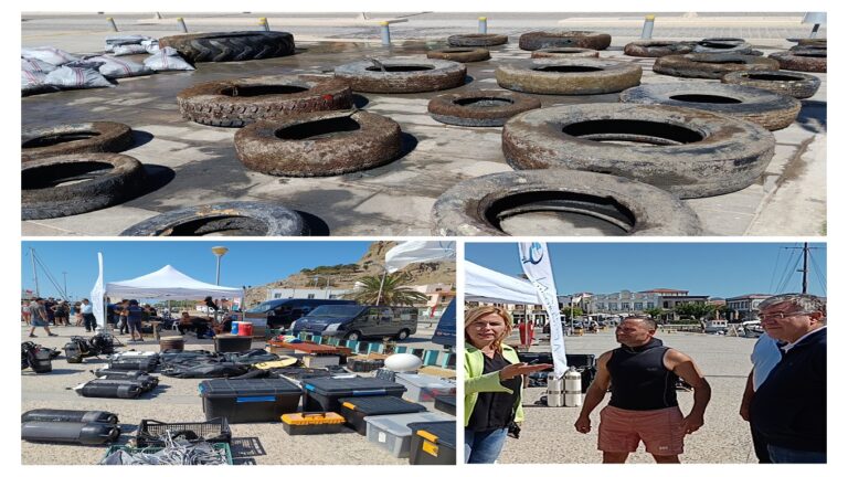 image Καθαρισμός Λιμένα Μύρινας. Γέμισε η προκυμαία  με λάστιχα και σκουπίδια.(Βίντεο +φωτο)