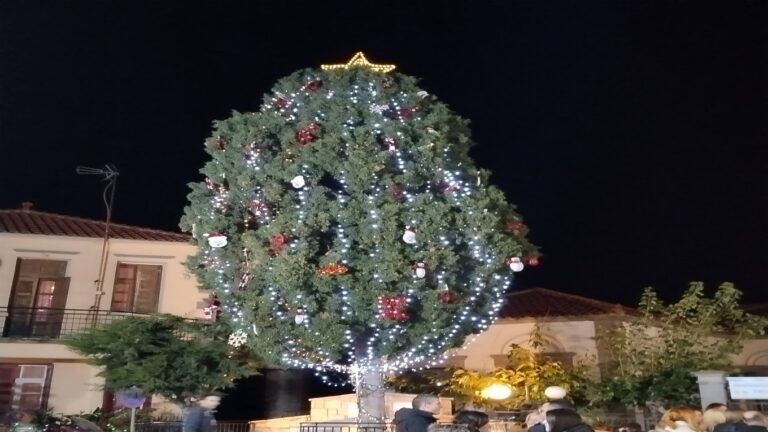 image Θάνος: Φωταγωγήθηκε το ψηλότερο Χριστουγεννιάτικο Δέντρο στην Λήμνο(Βίντεο)