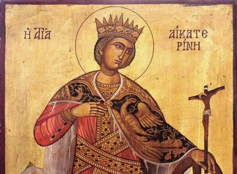 image Την πανεύφημον νύμφην Χριστού υμνήσωμεν, Αικατερίναν την θείαν και πολιούχον Σινά.