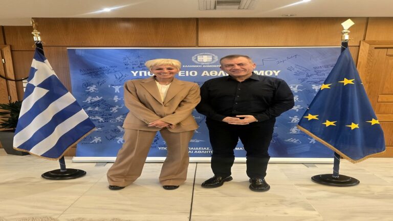 image Συνάντηση της Έλενα Μπουζαλά  με τον Υπουργό Αθλητισμού Γιάννη Βρούτση