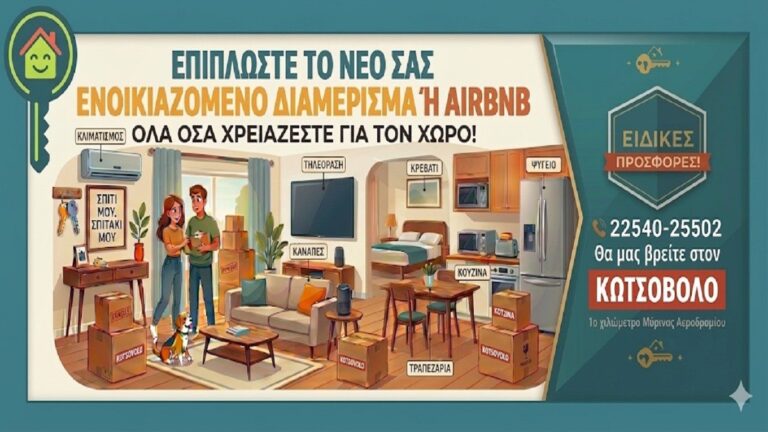 image Η σωστή επιλογή εξοπλισμού για Airbnb στη Λήμνο ξεκινά από τον Κωτσόβολο