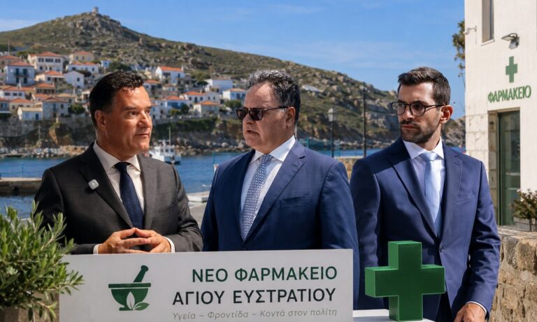 image Μεγάλη δωρεά για τον Άγιο Ευστράτιο – Ο Γιώργος Κωνσταντέλλης αναλαμβάνει τη δημιουργία του πρώτου φαρμακείου στο νησί, συναντήθηκε με τον  Άδωνι Γεωργιάδη.